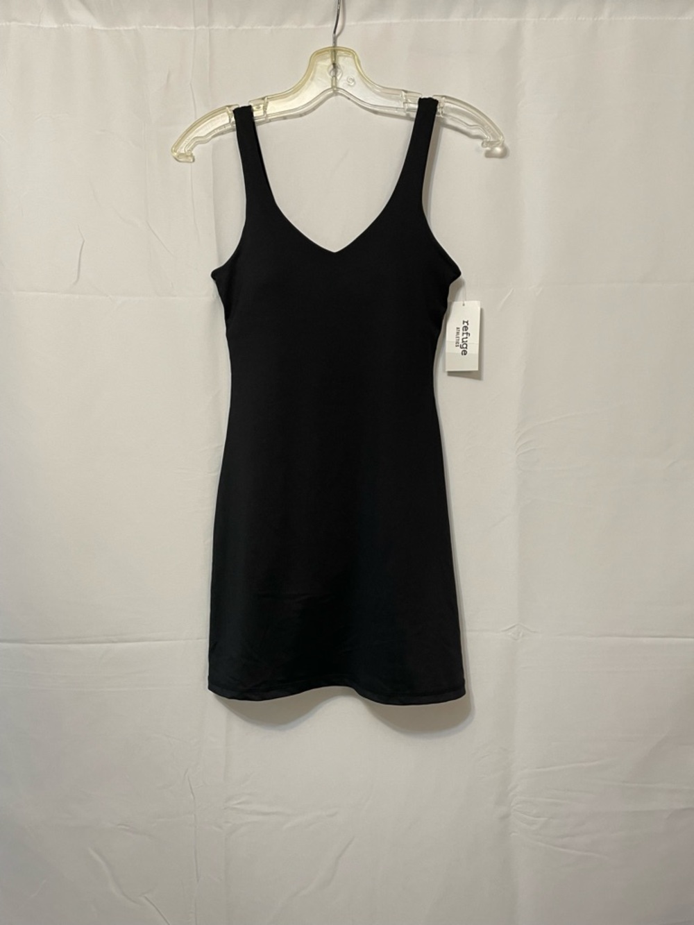 Refuge V-Neck Tank Mini Dress Black Womens Small